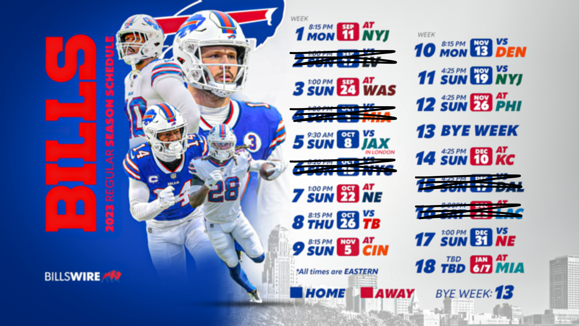 BUFFALO BILLS 2020 SCHEDULE